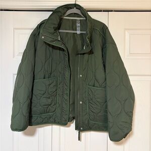 Quoted Puffer Zip Jacket